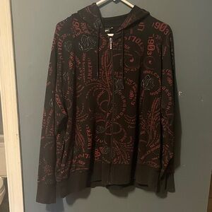 Harley-Davidson Black and Red Zip-Up Hoodie